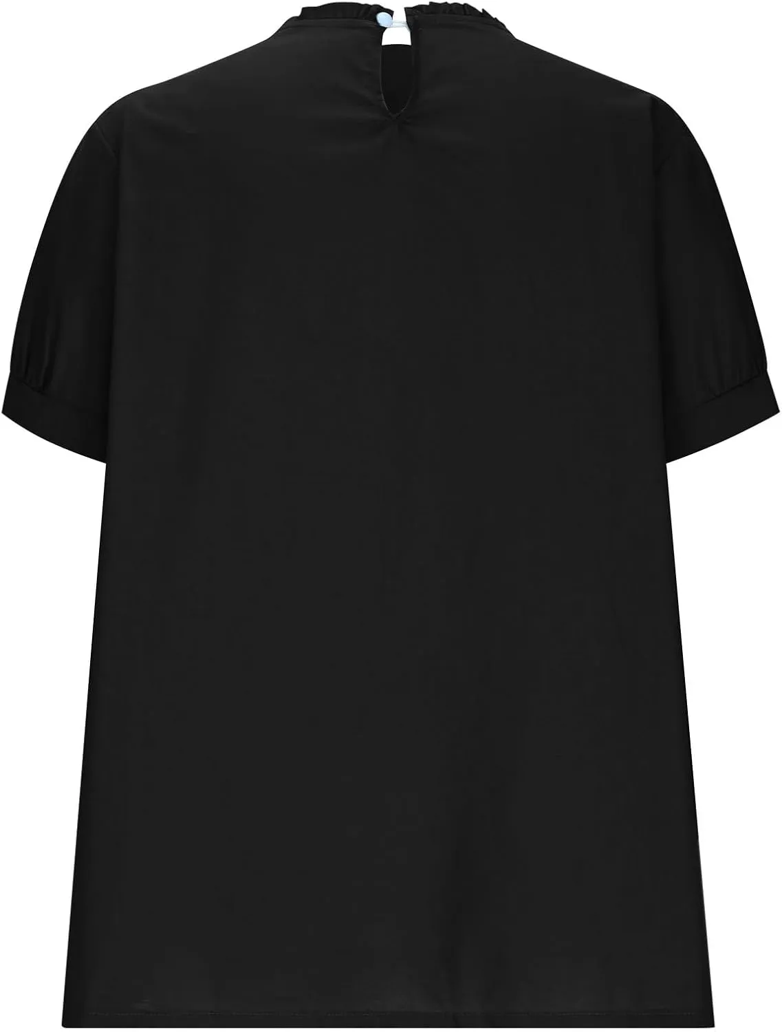 JOAU Women's Cotton Linen Short Sleeve Ruffle Shirts 2025 Summer Loose Casual V Neck Blouse Dressy Boho Beach Tunic Tops