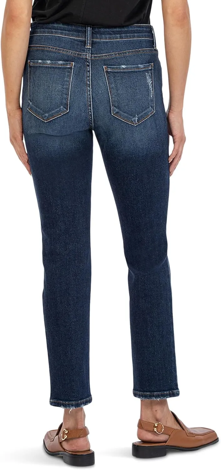 KUT from the Kloth™ Reese High-Rise Fab Ab Ankle Straight Jeans for Women – Enchantment Colour – Blended