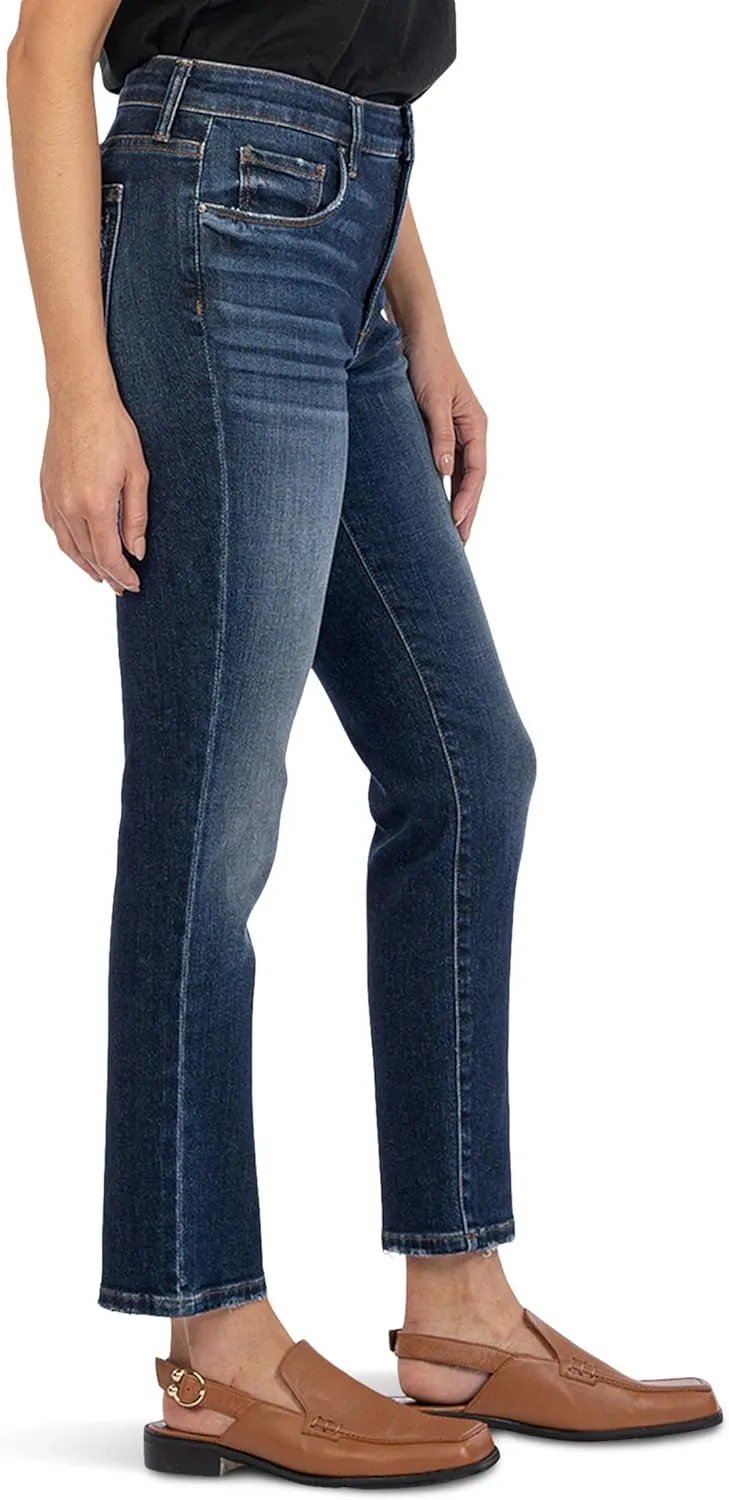 KUT from the Kloth™ Reese High-Rise Fab Ab Ankle Straight Jeans for Women – Enchantment Colour – Blended