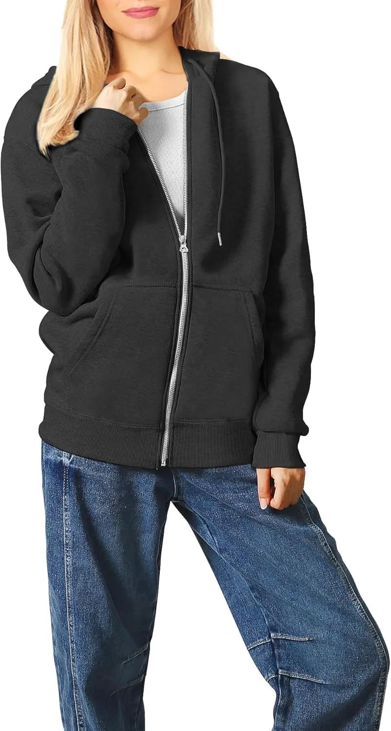 Light Weight Zip Pp Hoodie Womens Long Sleeve Oversized Sweaters Casual Fashion Jackets