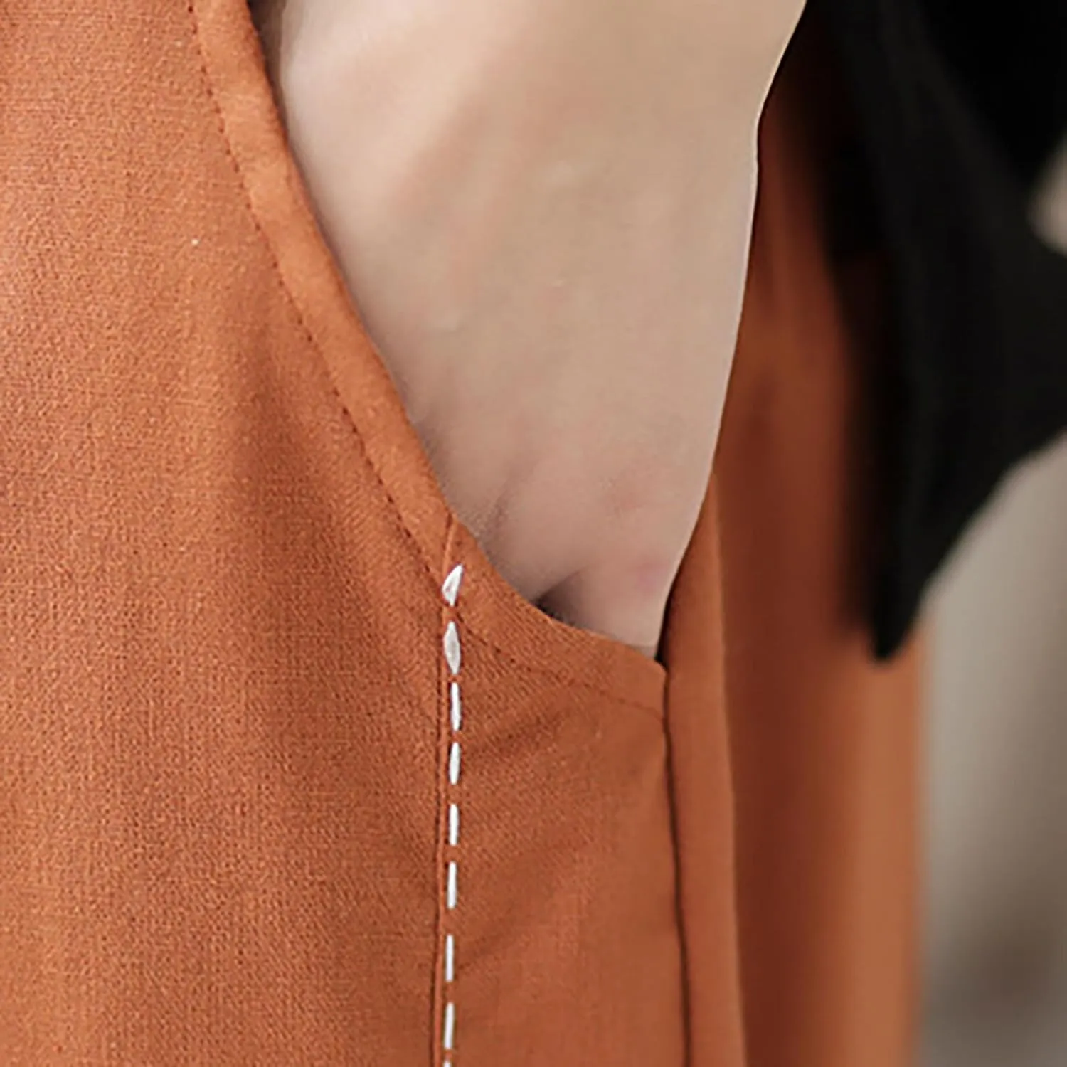Linen Pants Women Fashion Casual Solid Color Elastic Loose Pants Straight Wide Leg Trousers with Pocket