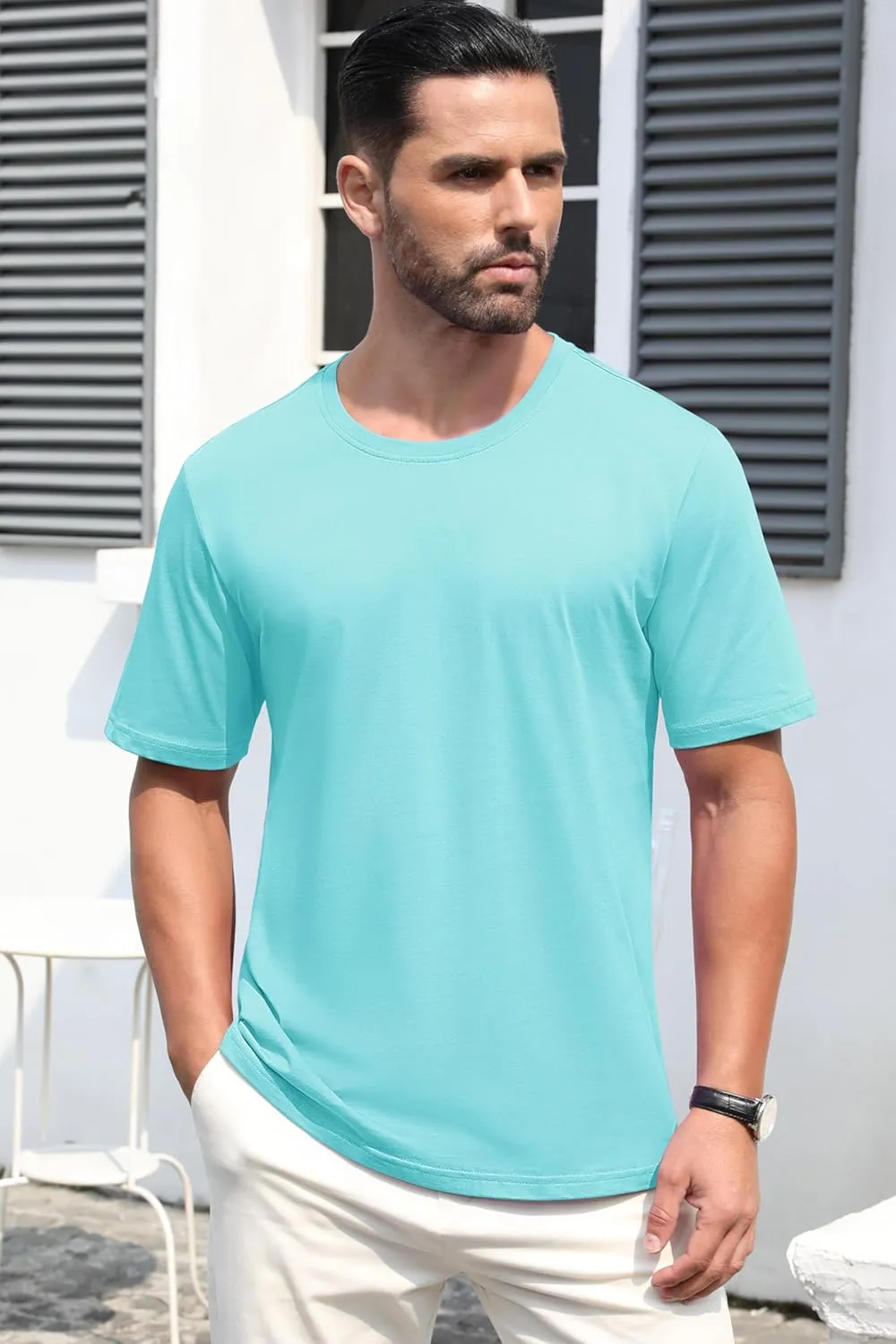 MAGCOMSEN Men's T-Shirts Short Sleeve Crew Neck Cotton Tshirts Casual Summer T Shirts Classic Basic Tees