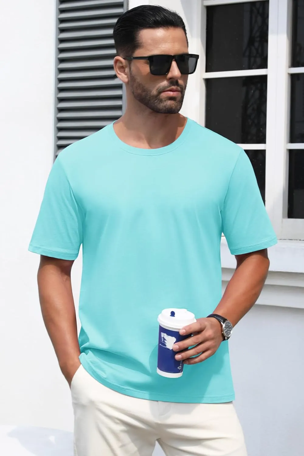 MAGCOMSEN Men's T-Shirts Short Sleeve Crew Neck Cotton Tshirts Casual Summer T Shirts Classic Basic Tees