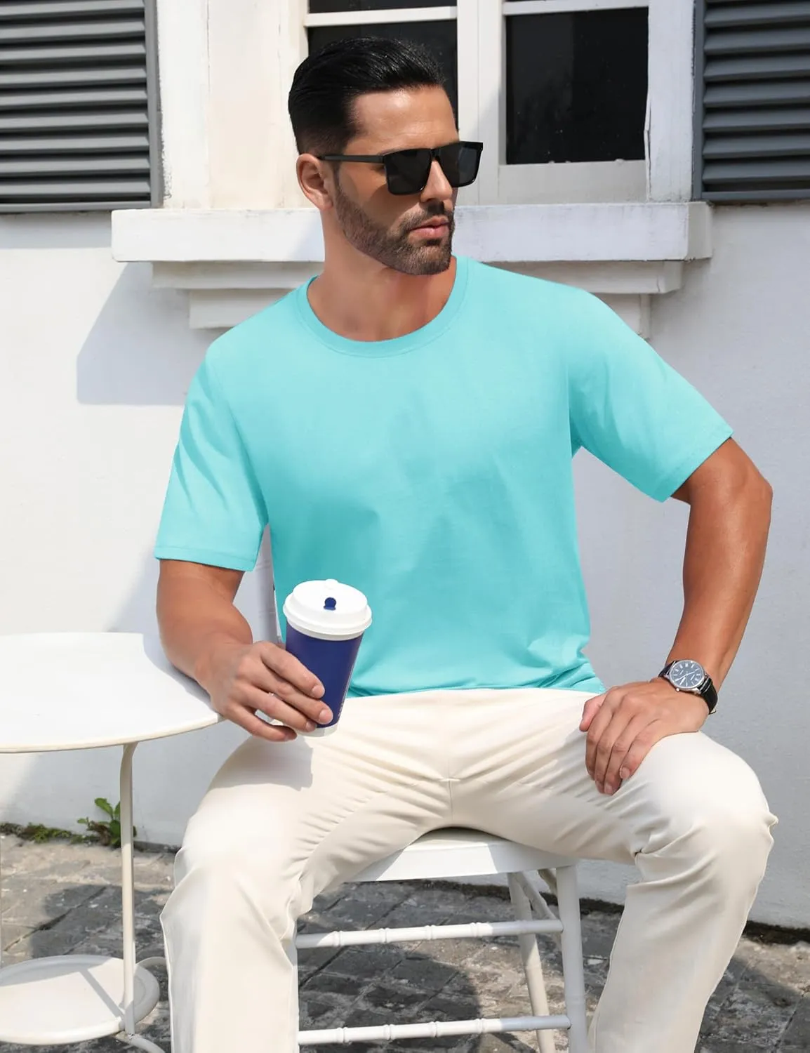 MAGCOMSEN Men's T-Shirts Short Sleeve Crew Neck Cotton Tshirts Casual Summer T Shirts Classic Basic Tees