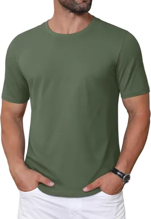 MAGCOMSEN Men's T-Shirts Short Sleeve Crew Neck Cotton Tshirts Casual Summer T Shirts Classic Basic Tees