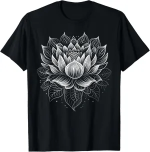 Mandala Lotus Flower Graphic Tees for Men Women Boys Girls T-Shirt