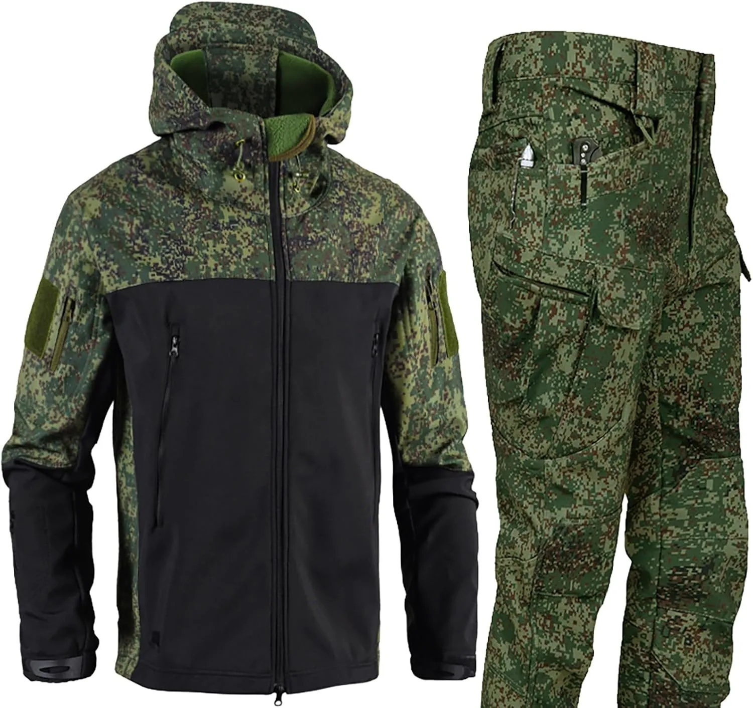 Mens 2 Piece Outfits Hikking Trucksuits for Men Tactical Combat Outdoor Fishing Climbing Outdoor Jacket and Sweatpant