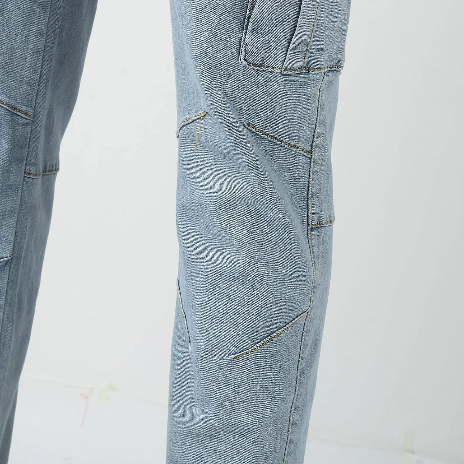 Men's Casual Autumn Hip Hop Loose Middle Waist Denim Long Pants Men's Jeans Jeans Men Straight Leg Jeans