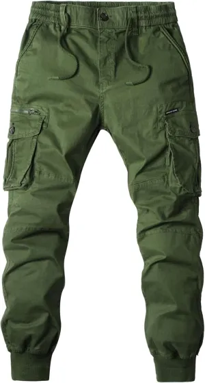 Mens Casual Pants Cargo Joggers Sweatpants Slim Fit Stretch Trousers Tactical Outdoor Military Army Pants