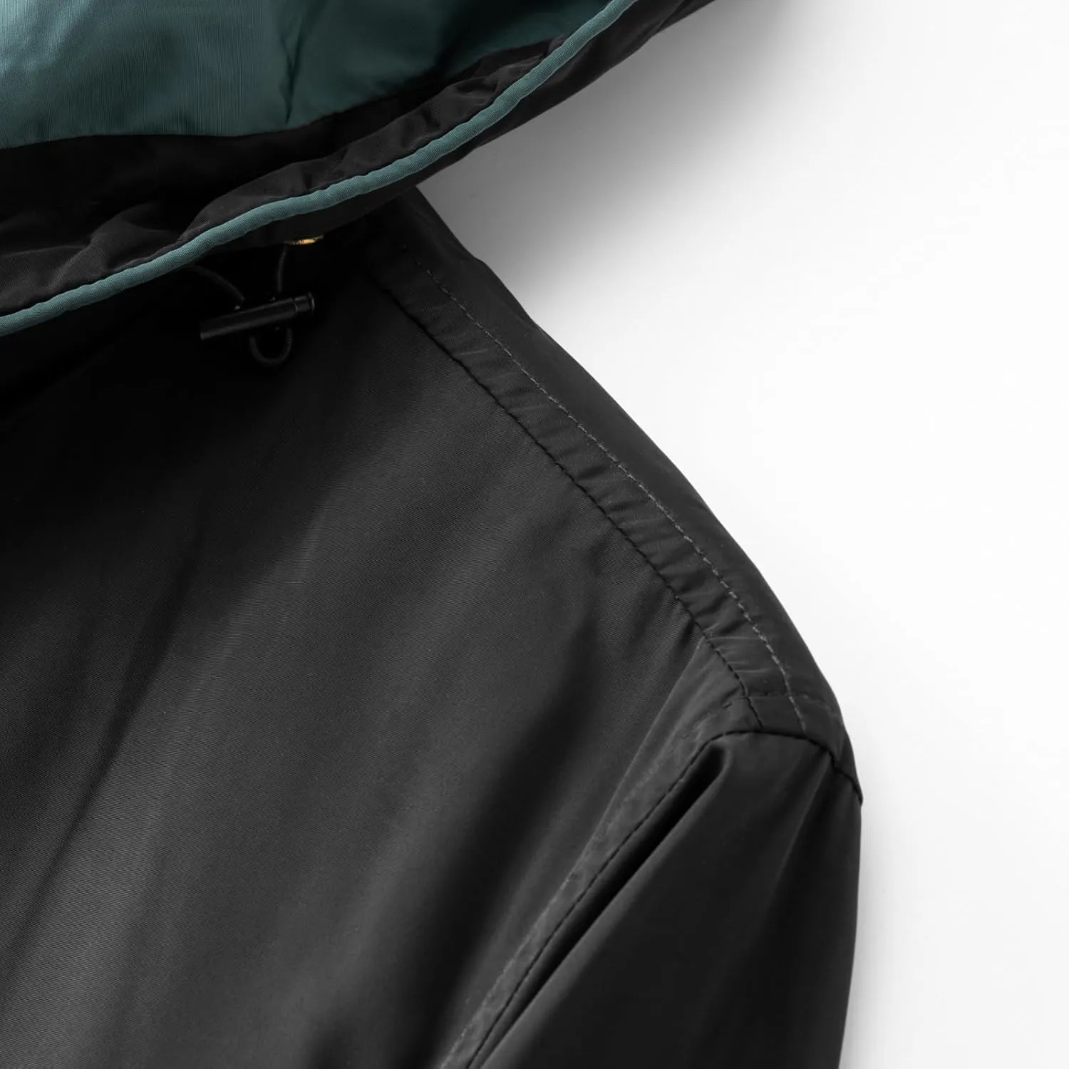 Mens Casual Waterproof Jacket Removable Hooded Long Sleeve Outerwear Windproof Full Zip Up with Zipper Pockets