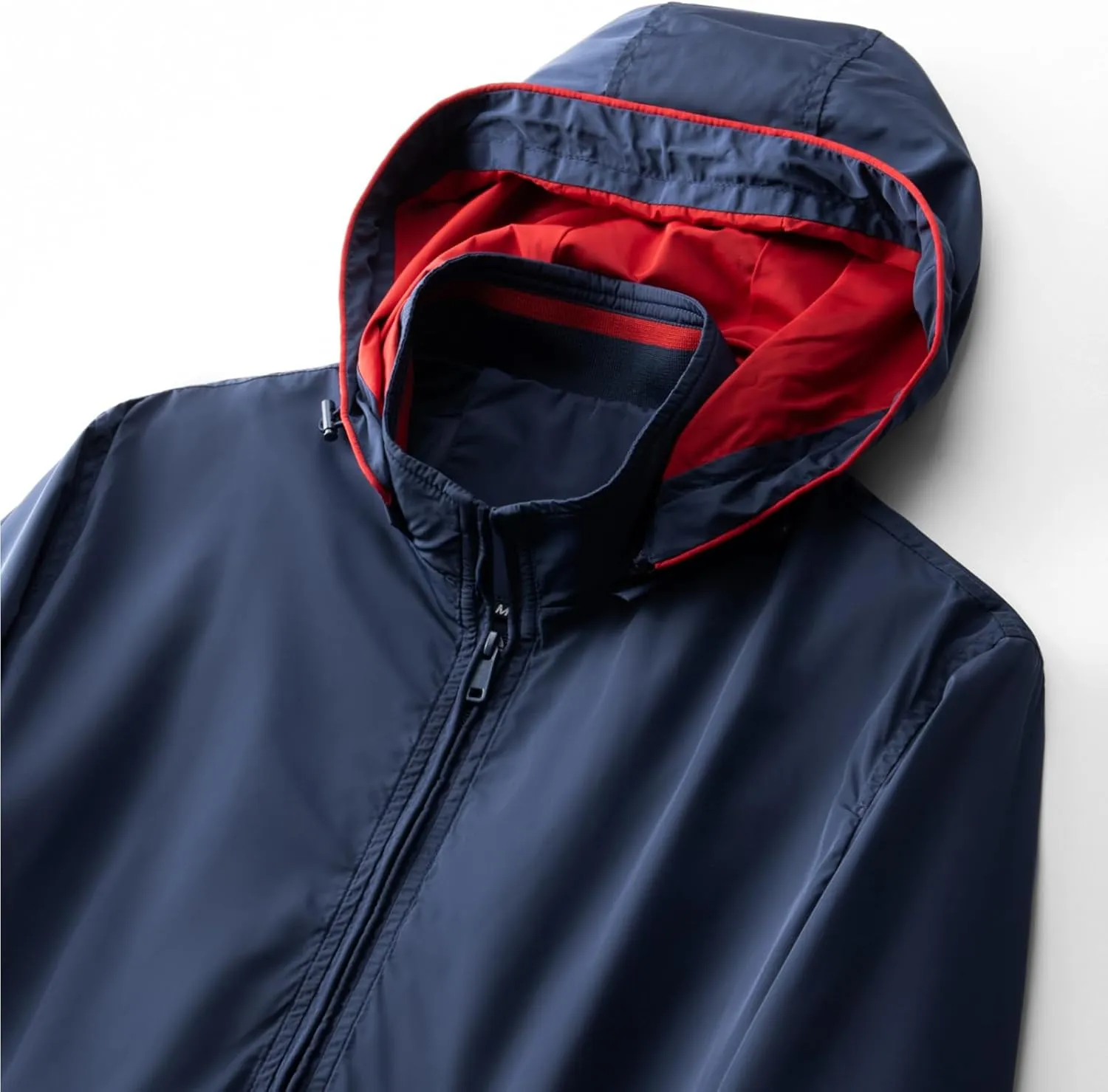 Mens Casual Waterproof Jacket Removable Hooded Long Sleeve Outerwear Windproof Full Zip Up with Zipper Pockets