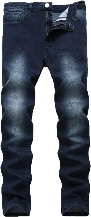 Men's Classic Straight Jeans Slim Fit Leg Fashion Jean Pants Stylish Stretch Skinny Pencil Tech Denim Trousers (Navy Blue,30)