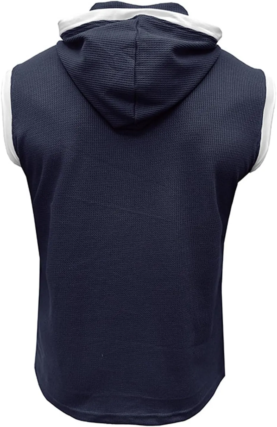 Men's Compression Shirts Trendy V Neck Hooded Pullover Tops Sleeveless Slim Fit Sweatshirt Bodybuilding Gym Tee Solid