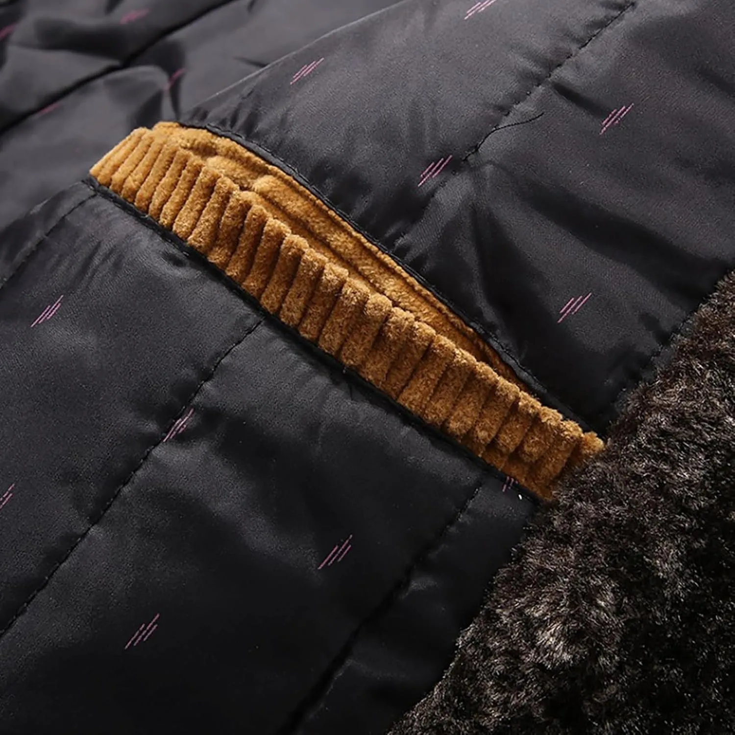 Men's Corduroy Sherpa Lined Trucker Jacket 2024 Thickened Warm Fall Winter Coats Long Sleeve Fur Collar Casual Coats