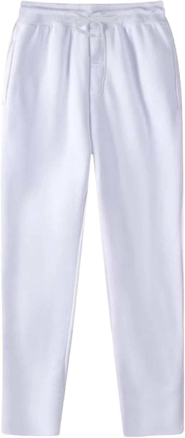 Men's Cotton Casual Sweatpants Yoga Athletic Lounge Trousers Elastic Jogger Running Straight Leg Pants with Pockets