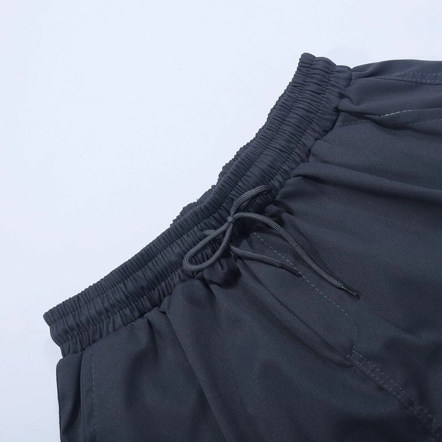 Men's Elastic Fleece Cargo Pants with Multi-Pockets Stretch Cargo Pants Slim Fit Pockets Elastic Waistband Long Pants