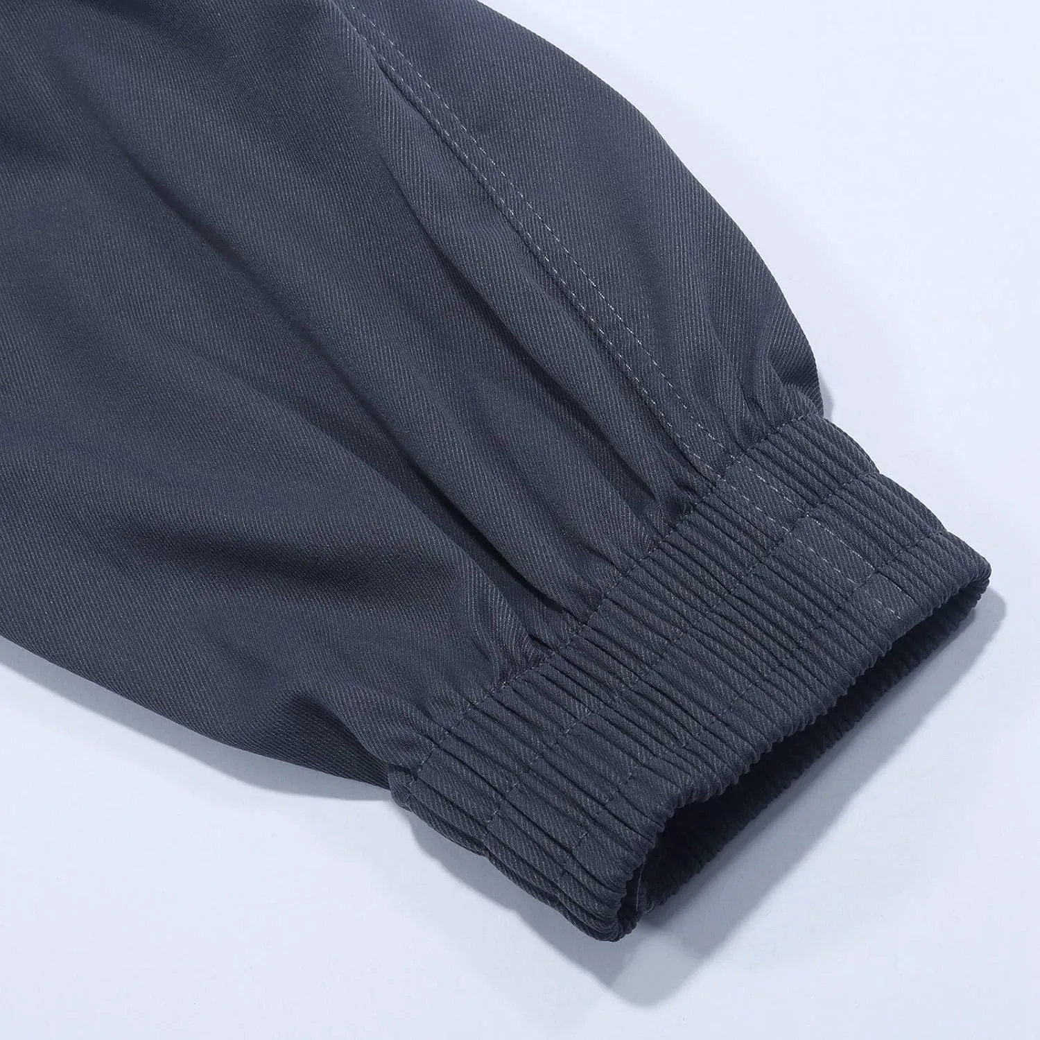 Men's Elastic Fleece Cargo Pants with Multi-Pockets Stretch Cargo Pants Slim Fit Pockets Elastic Waistband Long Pants