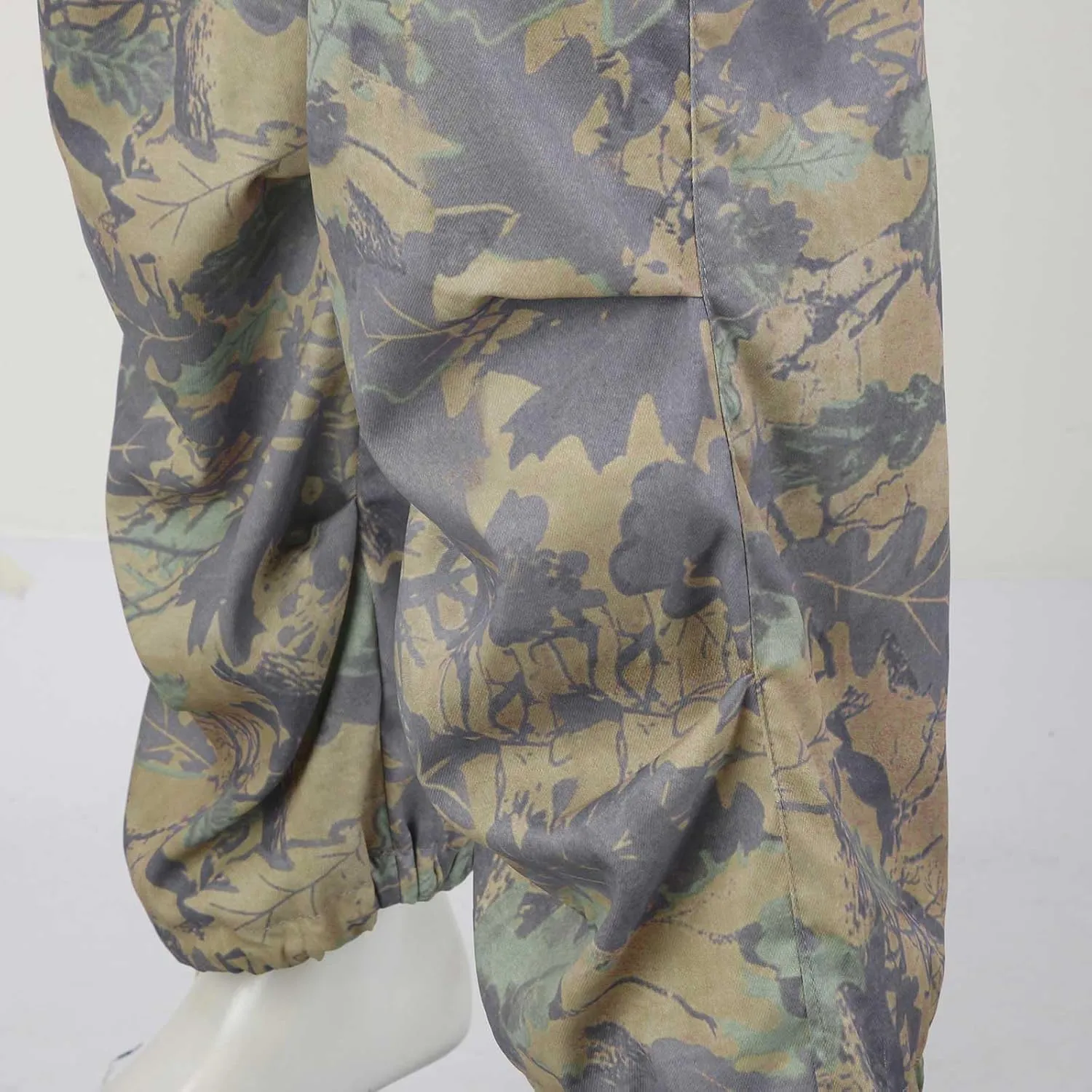 Mens Elastic Waist Camo Cargo Pants Multi Pocket Cargo Outdoor Hiking Jogger Work Pants for Men