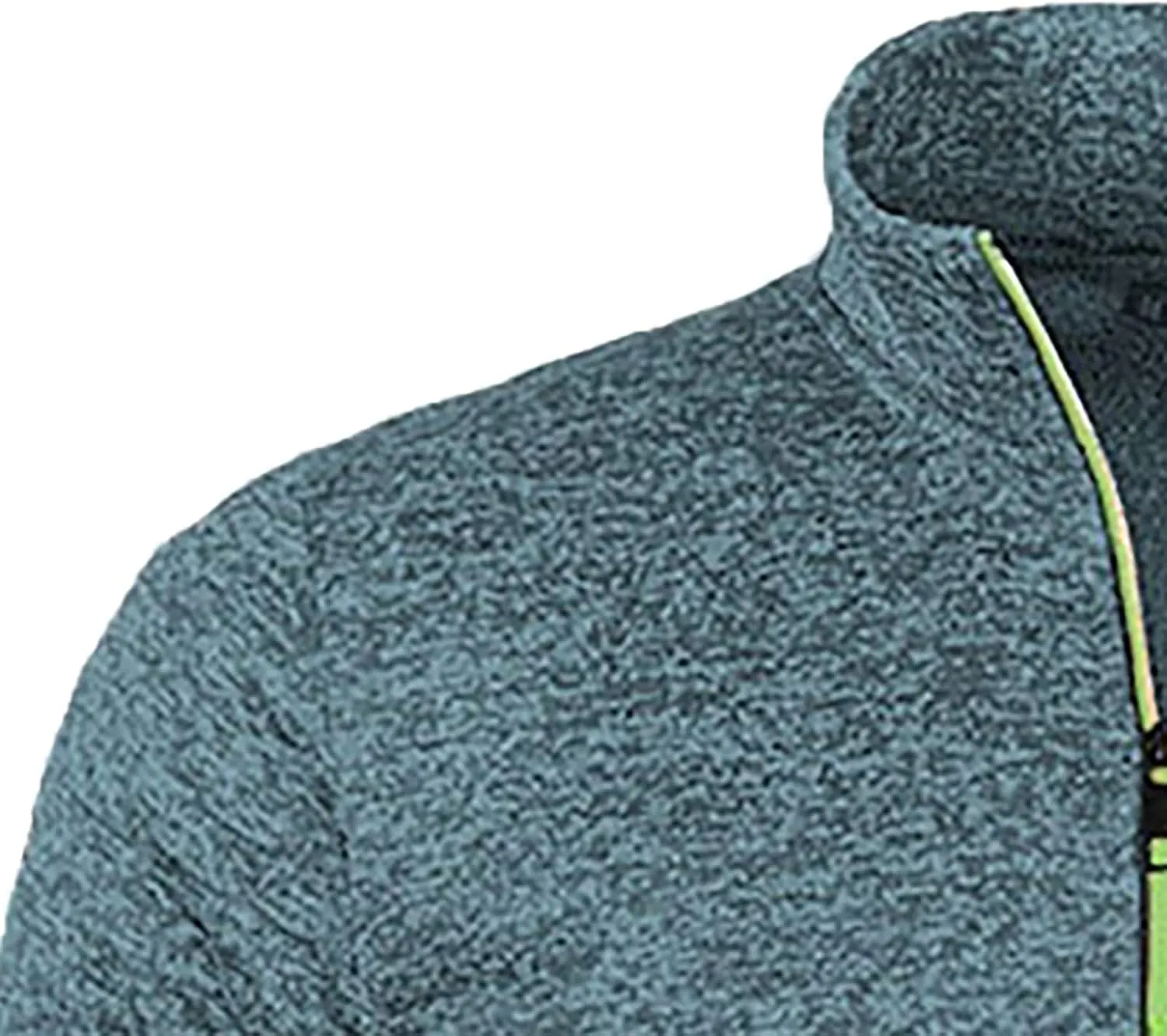 Men's Fleece Full Zip Jacket Slim Fit Lightweight Stand Collar Jackets Patterned Soft Warm Casual Coats with Pockets