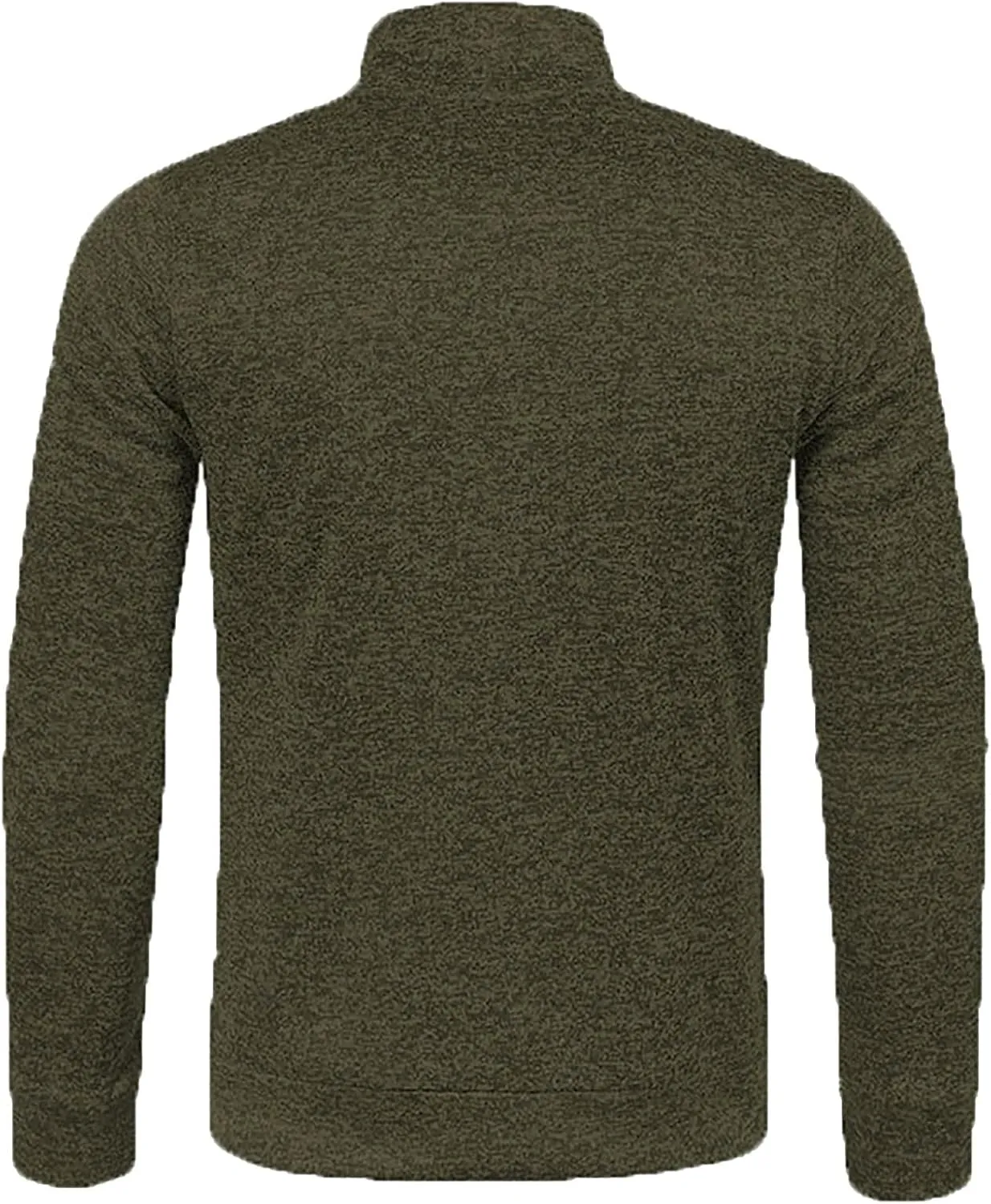 Men's Fleece Full Zip Jacket Slim Fit Lightweight Stand Collar Jackets Patterned Soft Warm Casual Coats with Pockets