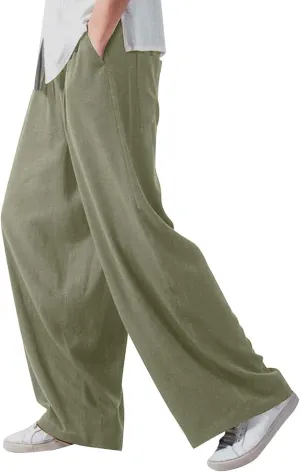 Mens Four Seasons Hanging Wide Leg Pants Style Loose Straight Casual Pants Sport Trousers