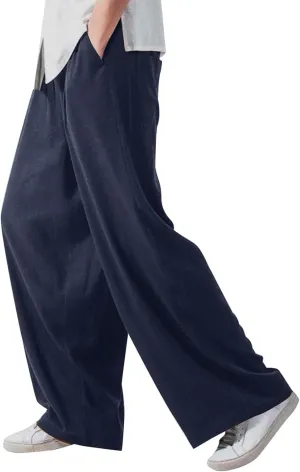 Mens Four Seasons Hanging Wide Leg Pants Style Loose Straight Casual Pants Sport Trousers