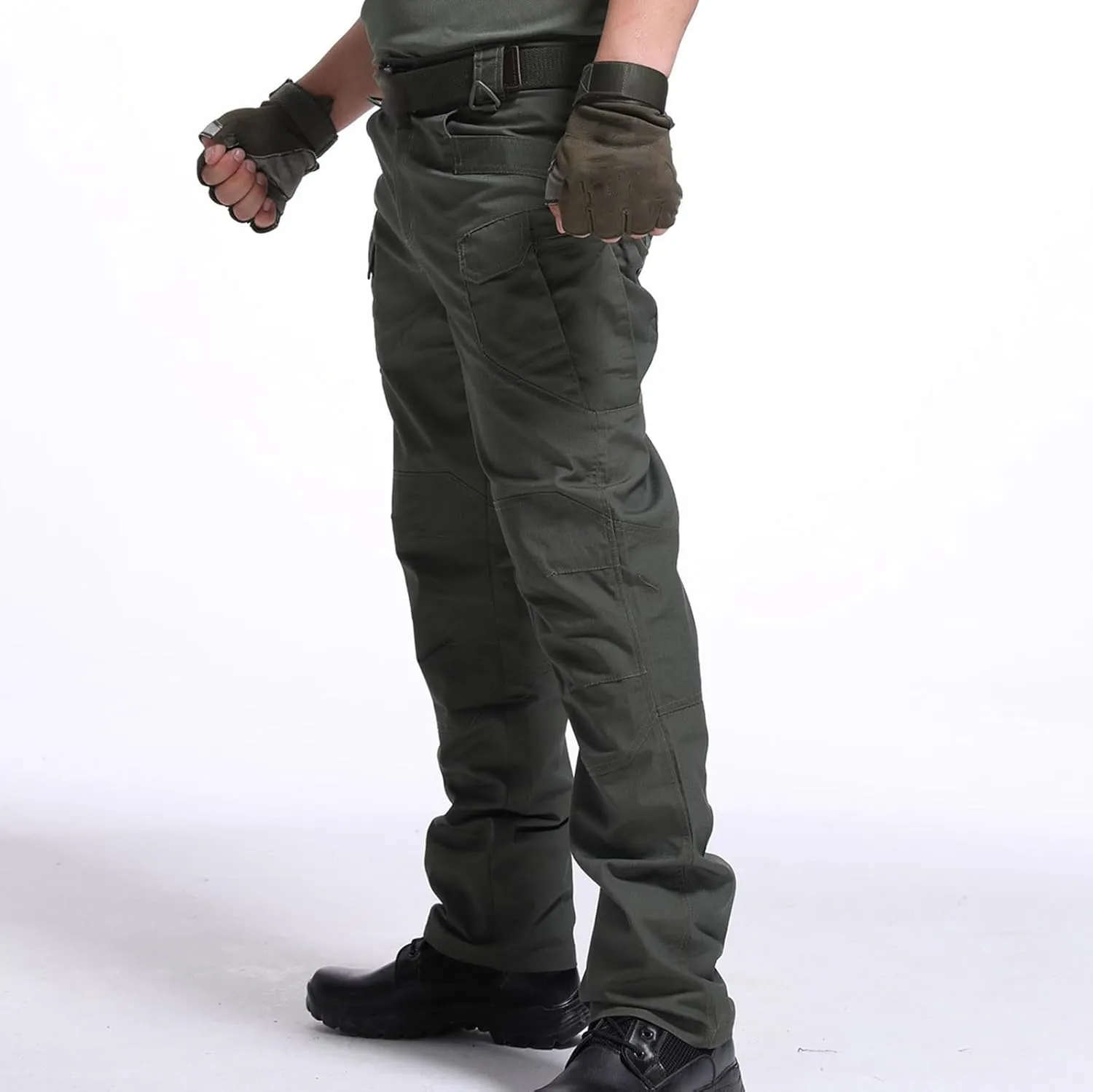 Mens Hiking Cargo Pants Multi Pockets Ripstop Stretch Waterproof Joggers Pants Outdoor Baggy Pants