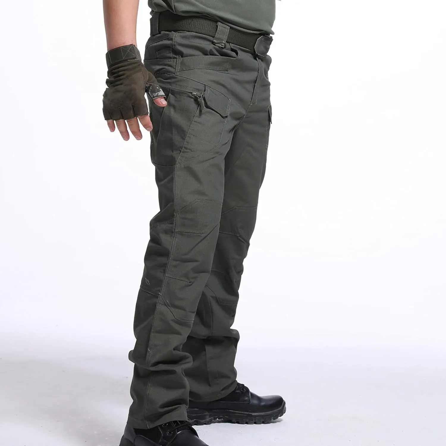 Mens Hiking Cargo Pants Multi Pockets Ripstop Stretch Waterproof Joggers Pants Outdoor Baggy Pants