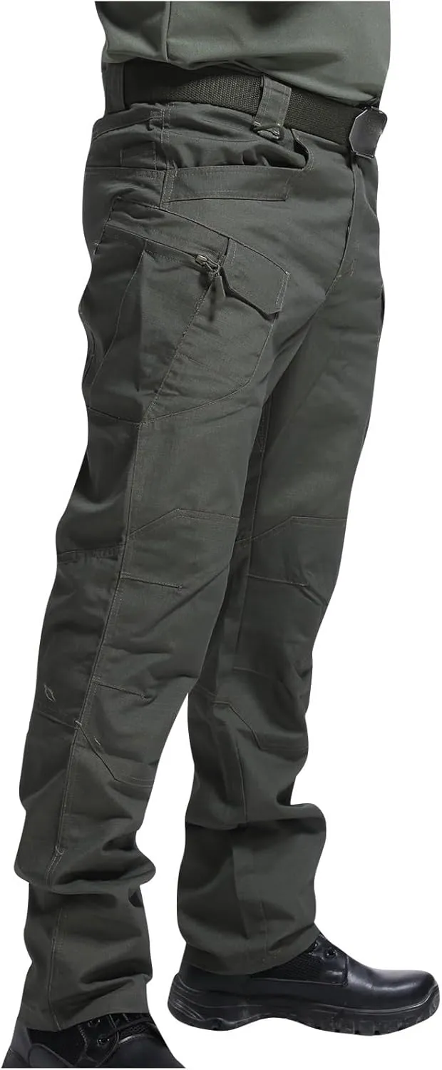 Mens Hiking Cargo Pants Multi Pockets Ripstop Stretch Waterproof Joggers Pants Outdoor Baggy Pants