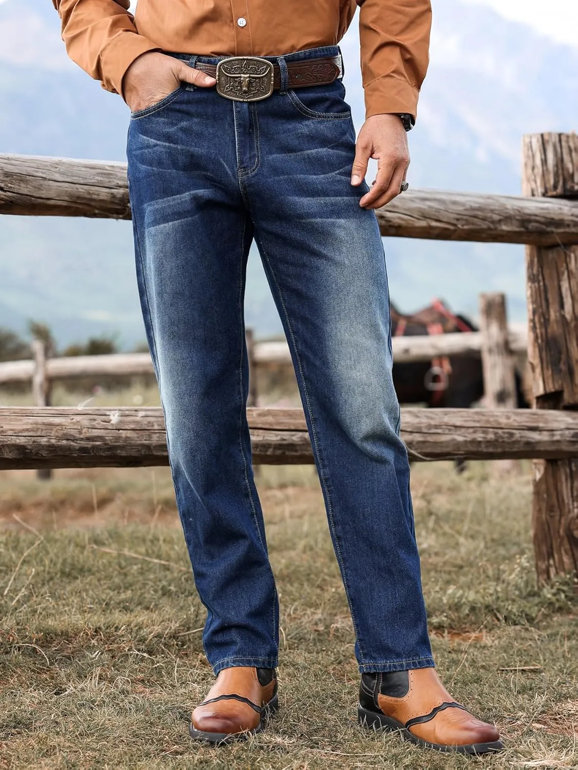 Men's Lightweight Straight Jeans Regular Fit Jean Summer Spring Vintage Denim Pants