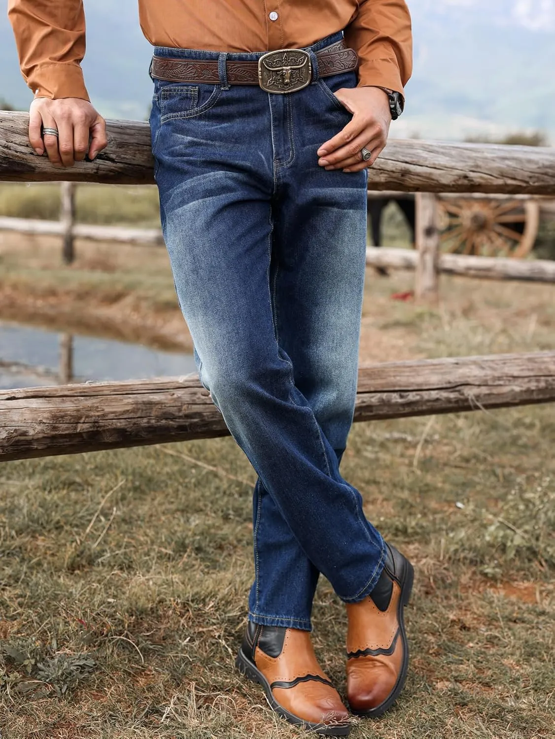 Men's Lightweight Straight Jeans Regular Fit Jean Summer Spring Vintage Denim Pants