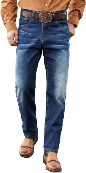 Men's Lightweight Straight Jeans Regular Fit Jean Summer Spring Vintage Denim Pants