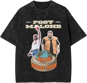 Mens Oversized Graphic T Shirts Washed Cotton Short Sleeve Retro Loose Fit Hip Hop Streetwear Basic Tees