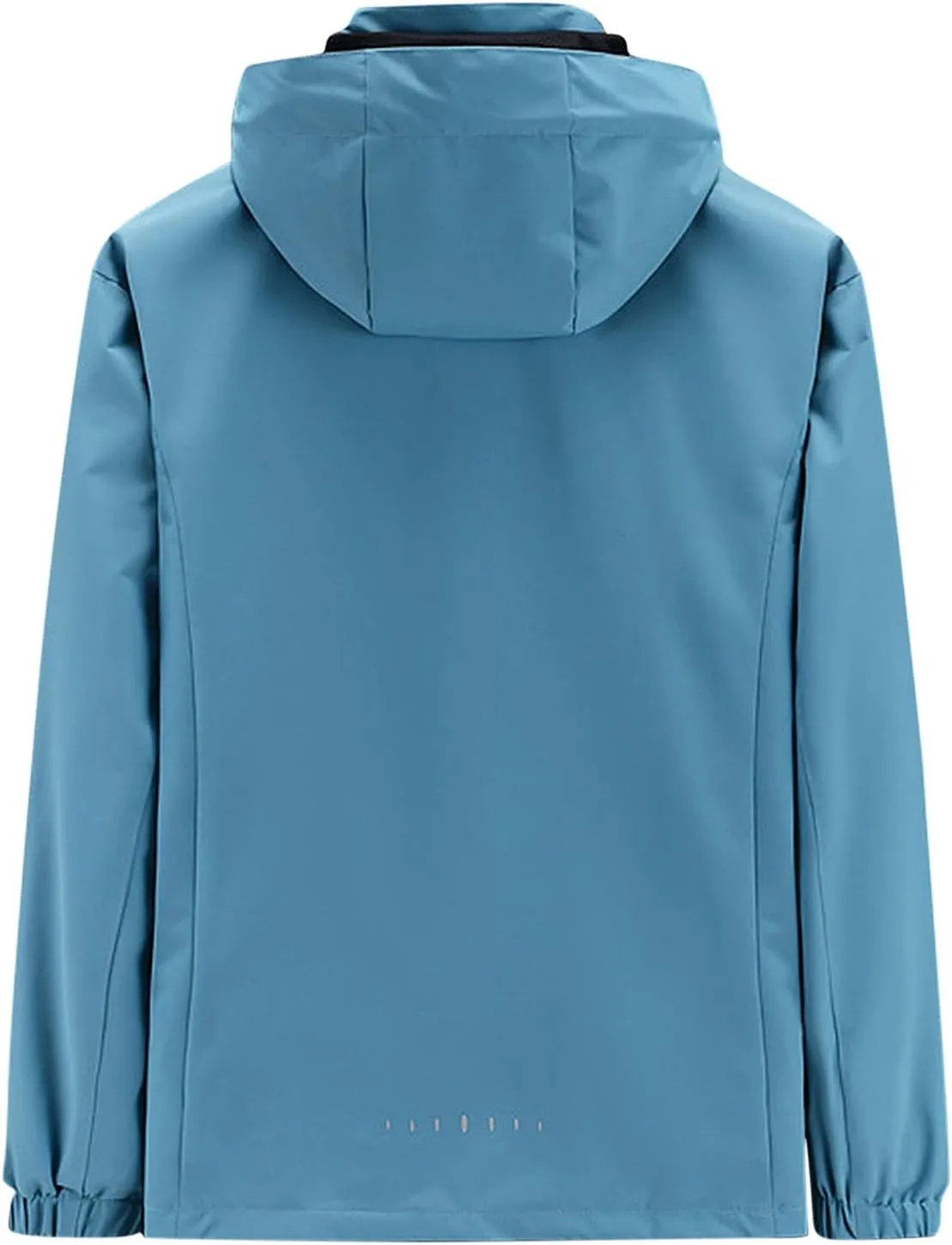 Men's Oversized Zip Up Raincoats Lightweight Waterproof Thin Outdoor Jackets with Hood Windbreaker