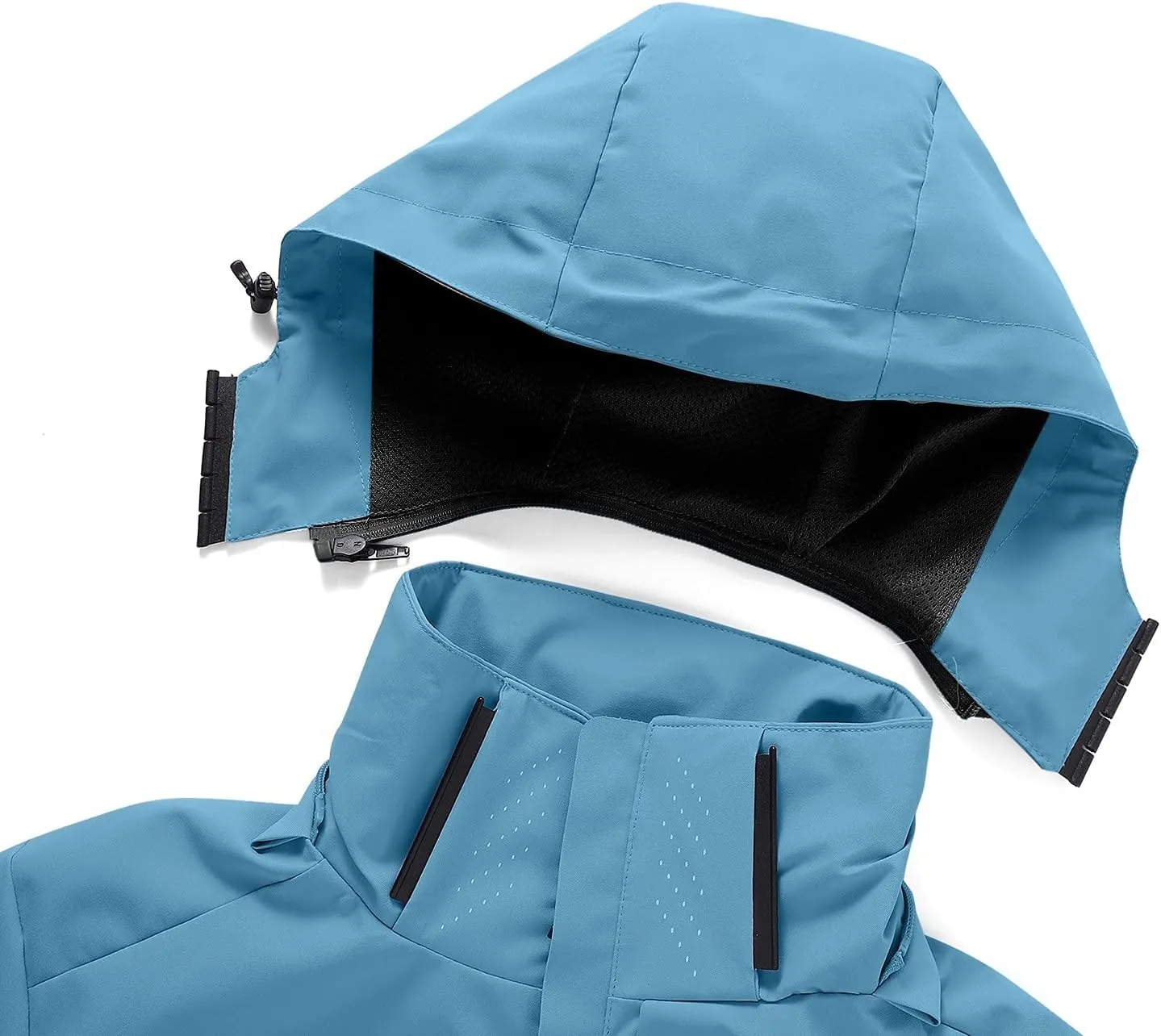Men's Oversized Zip Up Raincoats Lightweight Waterproof Thin Outdoor Jackets with Hood Windbreaker