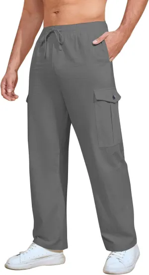 Mens Pants Stretch Workout Outdoor Water Resistant Casual Sweatpants Fishing Drawstring Ripstop Joggers