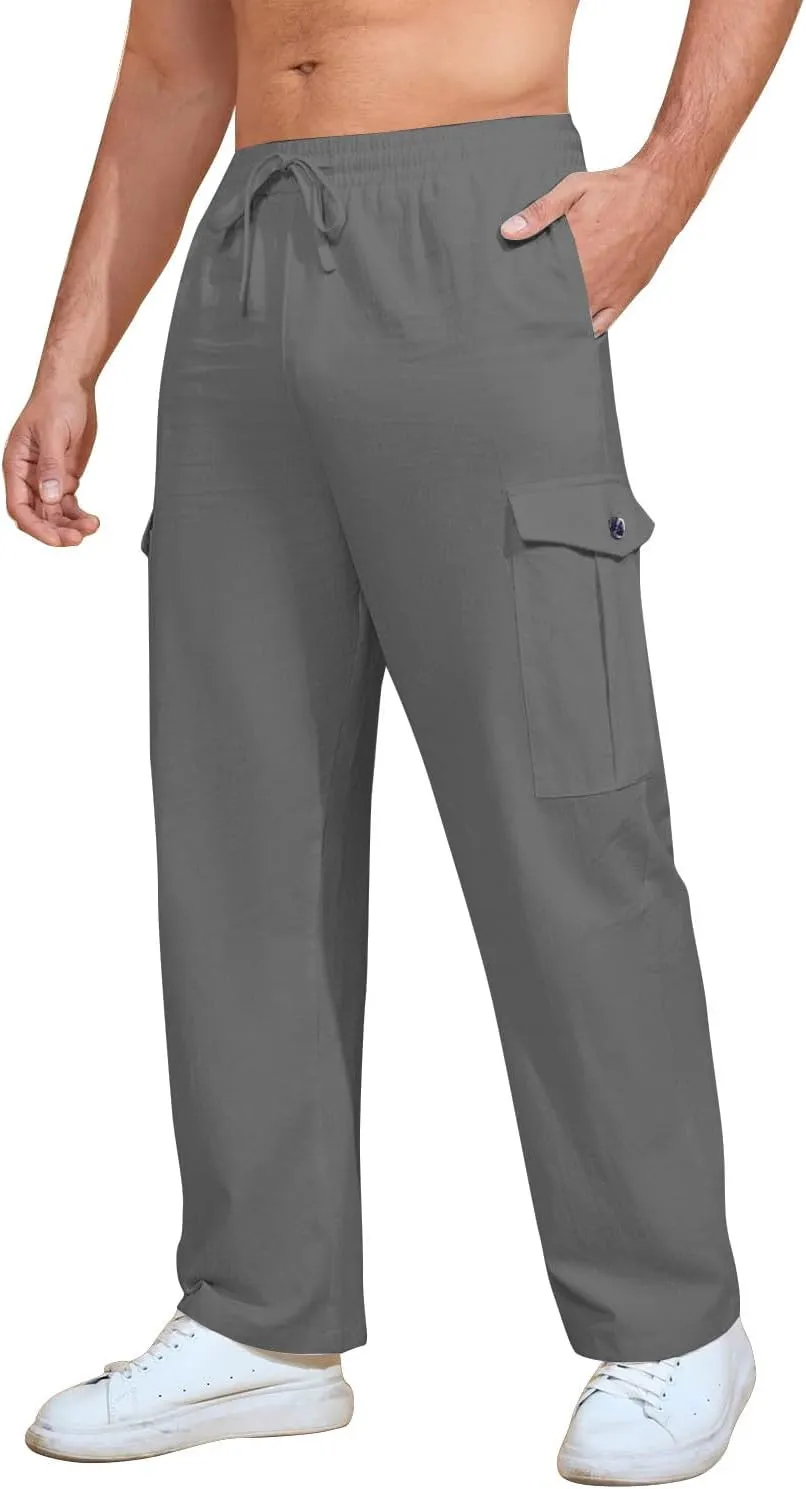 Mens Pants Stretch Workout Outdoor Water Resistant Casual Sweatpants Fishing Drawstring Ripstop Joggers