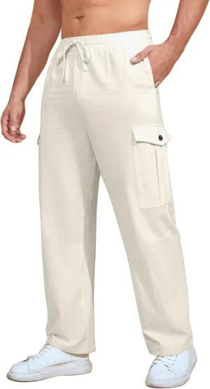 Mens Pants Stretch Workout Outdoor Water Resistant Casual Sweatpants Fishing Drawstring Ripstop Joggers