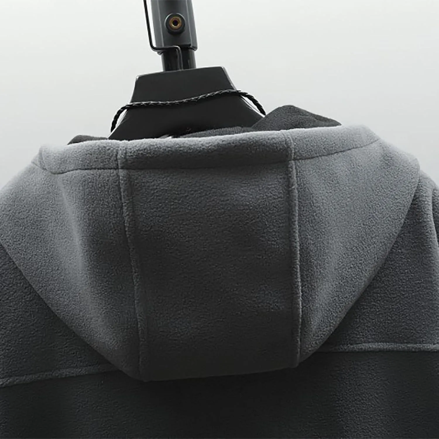 Men's Polar Fleece Jacket Hoodies Full Zip Up Soild Color Casual Coats Lightweight Comfy Long Sleeve Coat