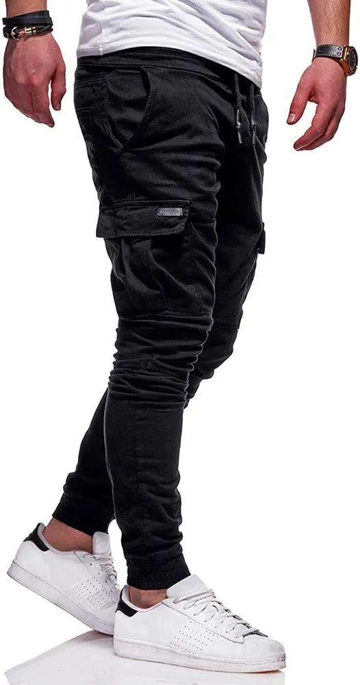 Mens Punk Pants Slim Fit Cargo Pants for Men Plus Size Cargo Pants Men Winter Sweat Pants Men School Pants Men
