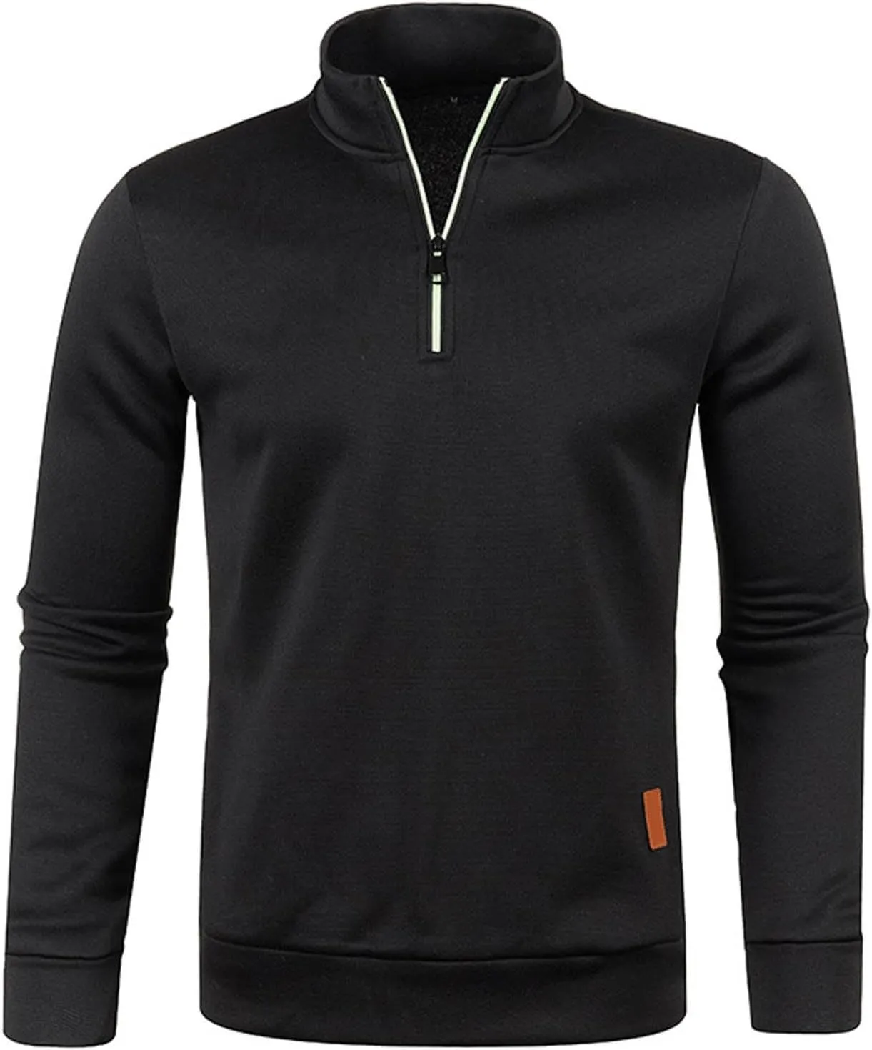Men's Quarter Zip Thermal Fleece Lined Sweater,Winter Lightweight Soft Pullover Outdoor Athletic Lapel Sweatshirt