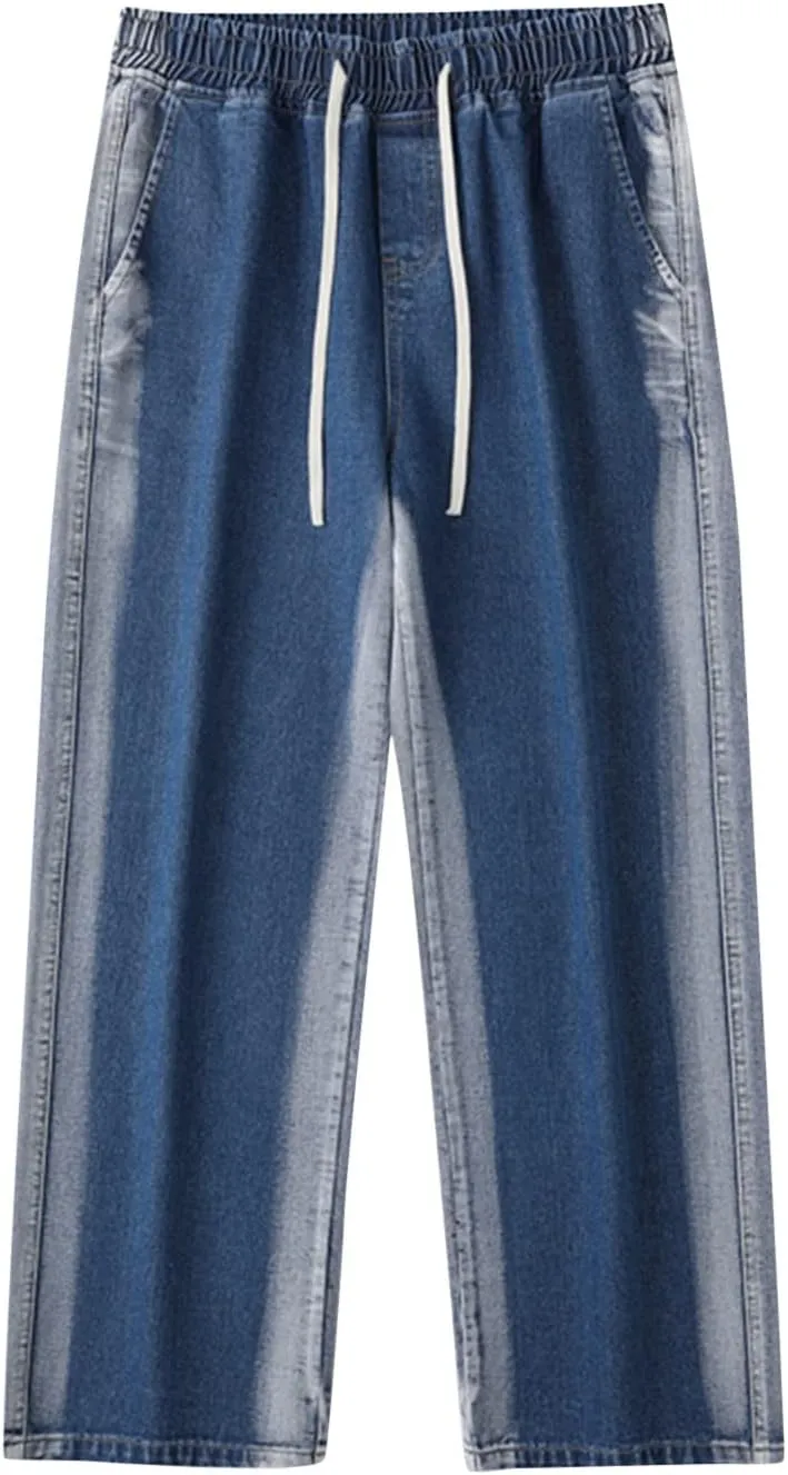 Mens Slim Fit Boot Cut Jeans Sports Pants with Pocket Fashion Long Pants Fit Cotton Jean Mens Straight Jeans Flex