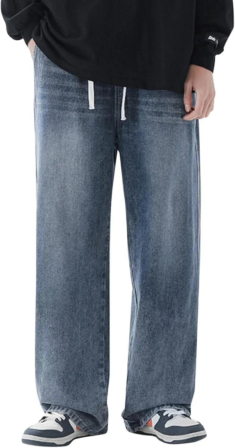 Mens Slim Fit Boot Cut Jeans Sports Pants with Pocket Fashion Long Pants Fit Cotton Jean Mens Straight Jeans Flex
