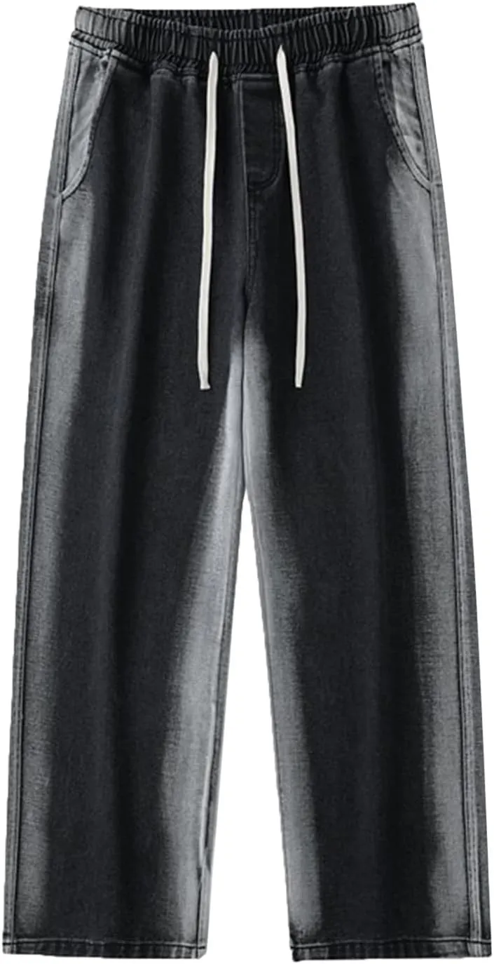 Mens Slim Fit Boot Cut Jeans Sports Pants with Pocket Fashion Long Pants Fit Cotton Jean Mens Straight Jeans Flex
