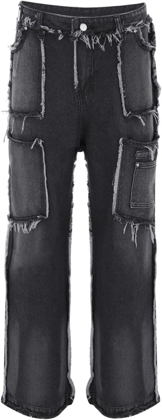 Mens Slim Fit Boot Cut Jeans Sports Pants with Pocket Fashion Long Pants Fit Cotton Jean Mens Straight Jeans Flex