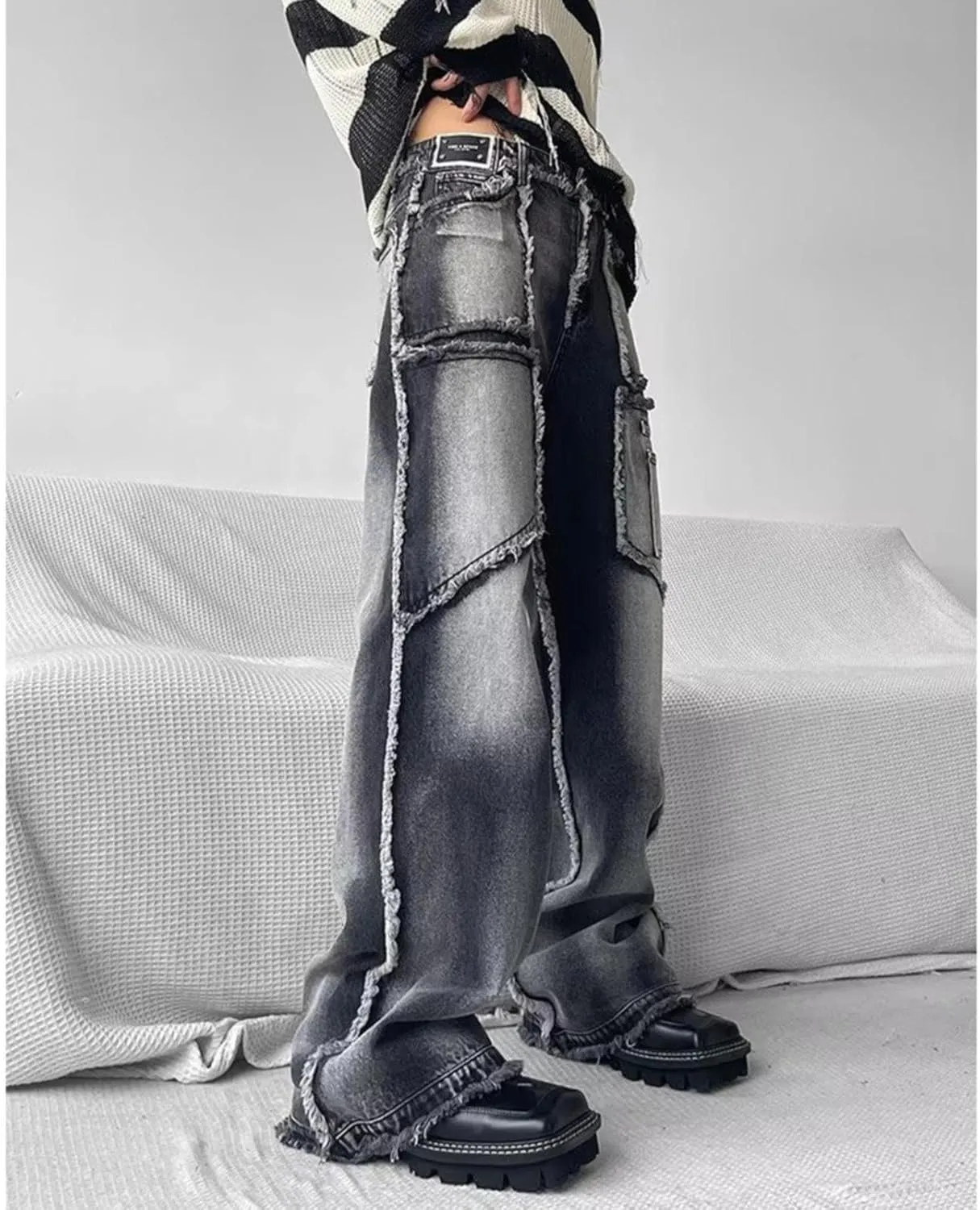 Mens Slim Fit Boot Cut Jeans Sports Pants with Pocket Fashion Long Pants Fit Cotton Jean Mens Straight Jeans Flex