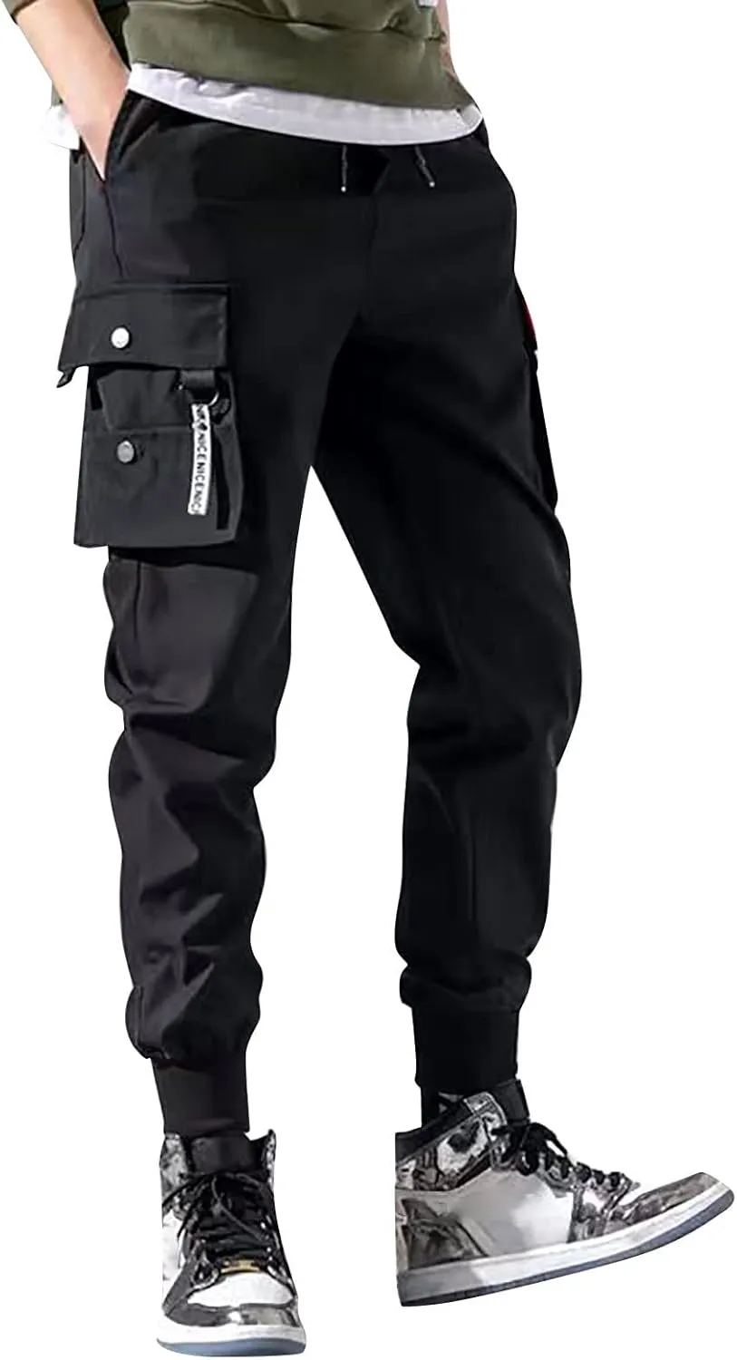 Men's Slim-Fit Stretch Cargo Pant Cotton Pocket Multi Color Large Sanitary Mens Work Athletic Fishing Pants with Pockets