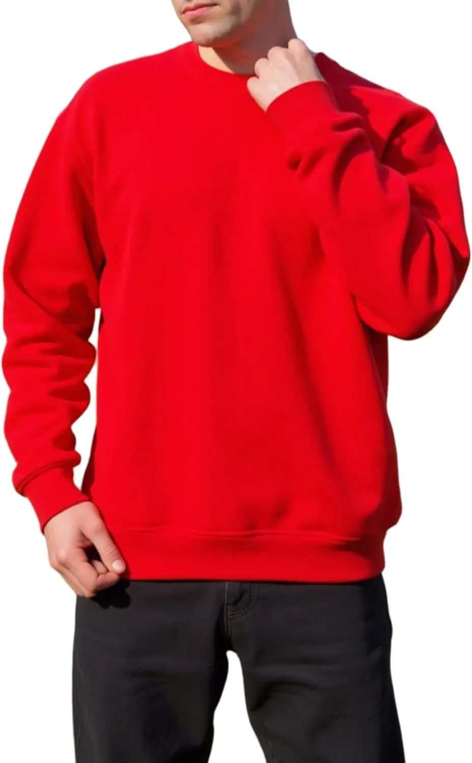 Men's Soft Crewneck Sweatshirt Breathable Crew Neck Pullover Outdoor Athletic Long Sleeve Sweatshirts