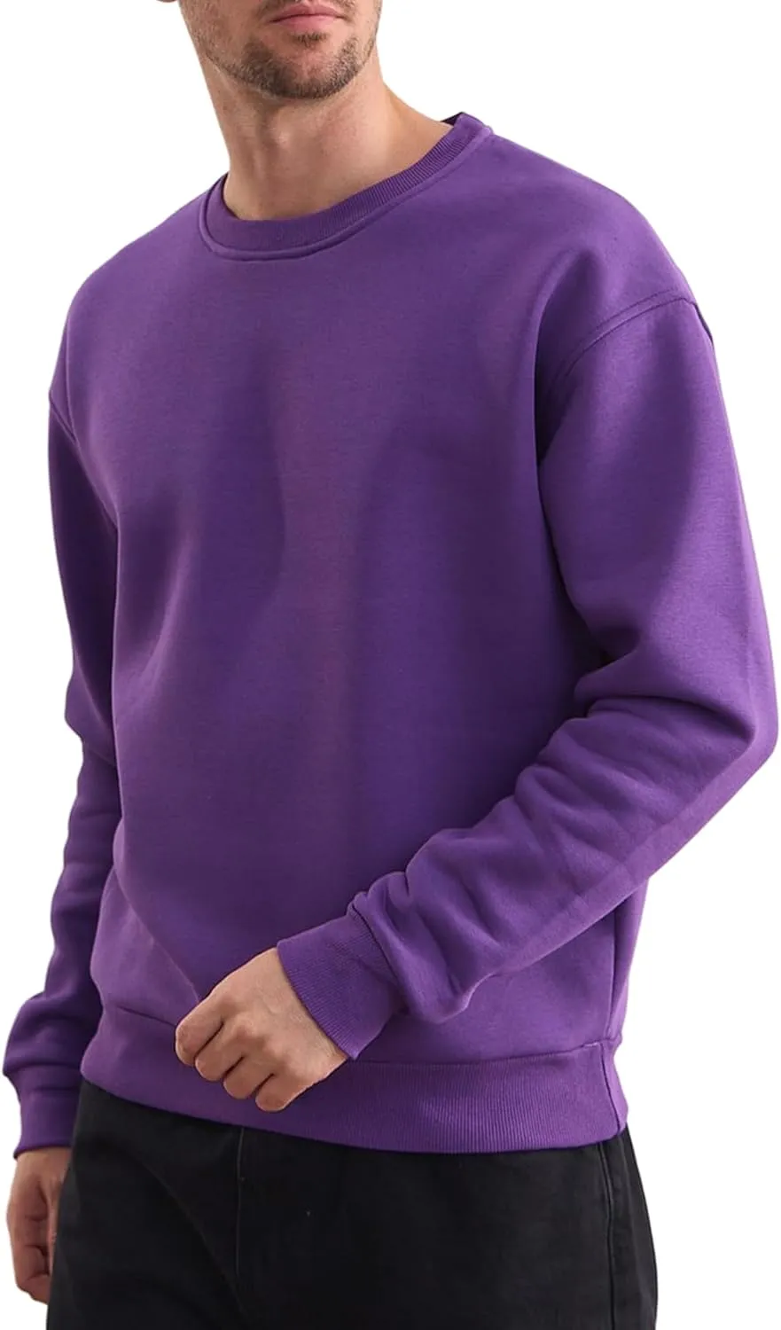 Men's Soft Crewneck Sweatshirt Breathable Crew Neck Pullover Outdoor Athletic Long Sleeve Sweatshirts