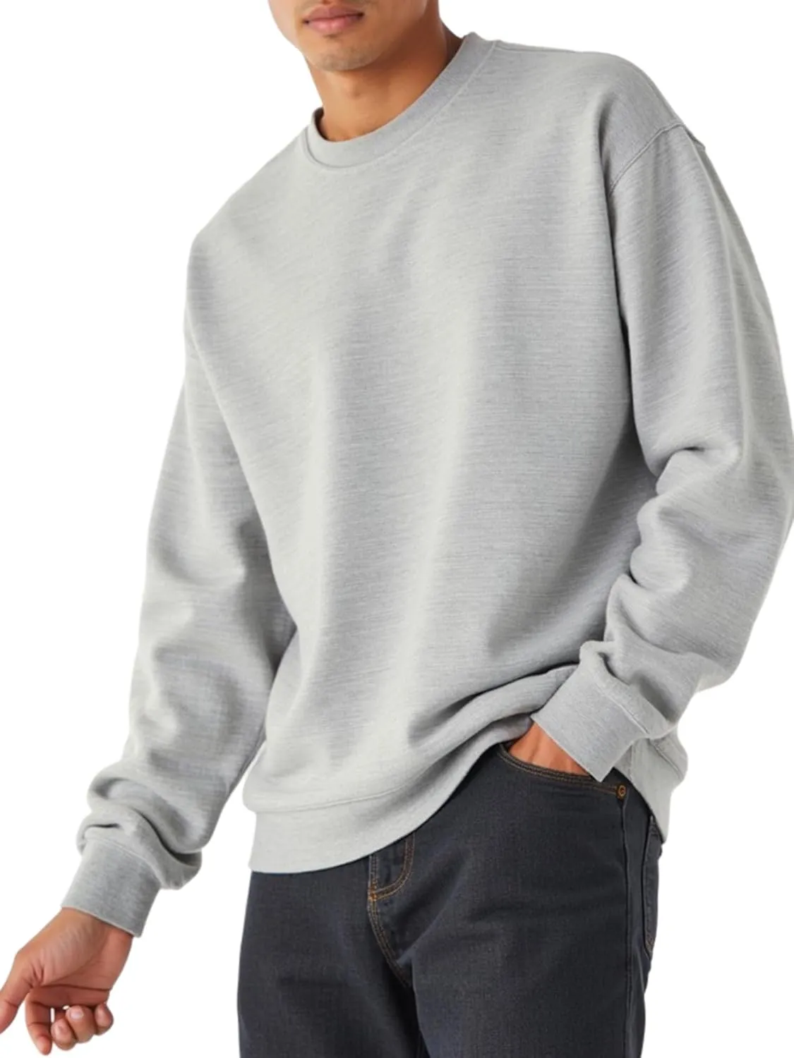 Men's Soft Crewneck Sweatshirt Breathable Crew Neck Pullover Outdoor Athletic Long Sleeve Sweatshirts